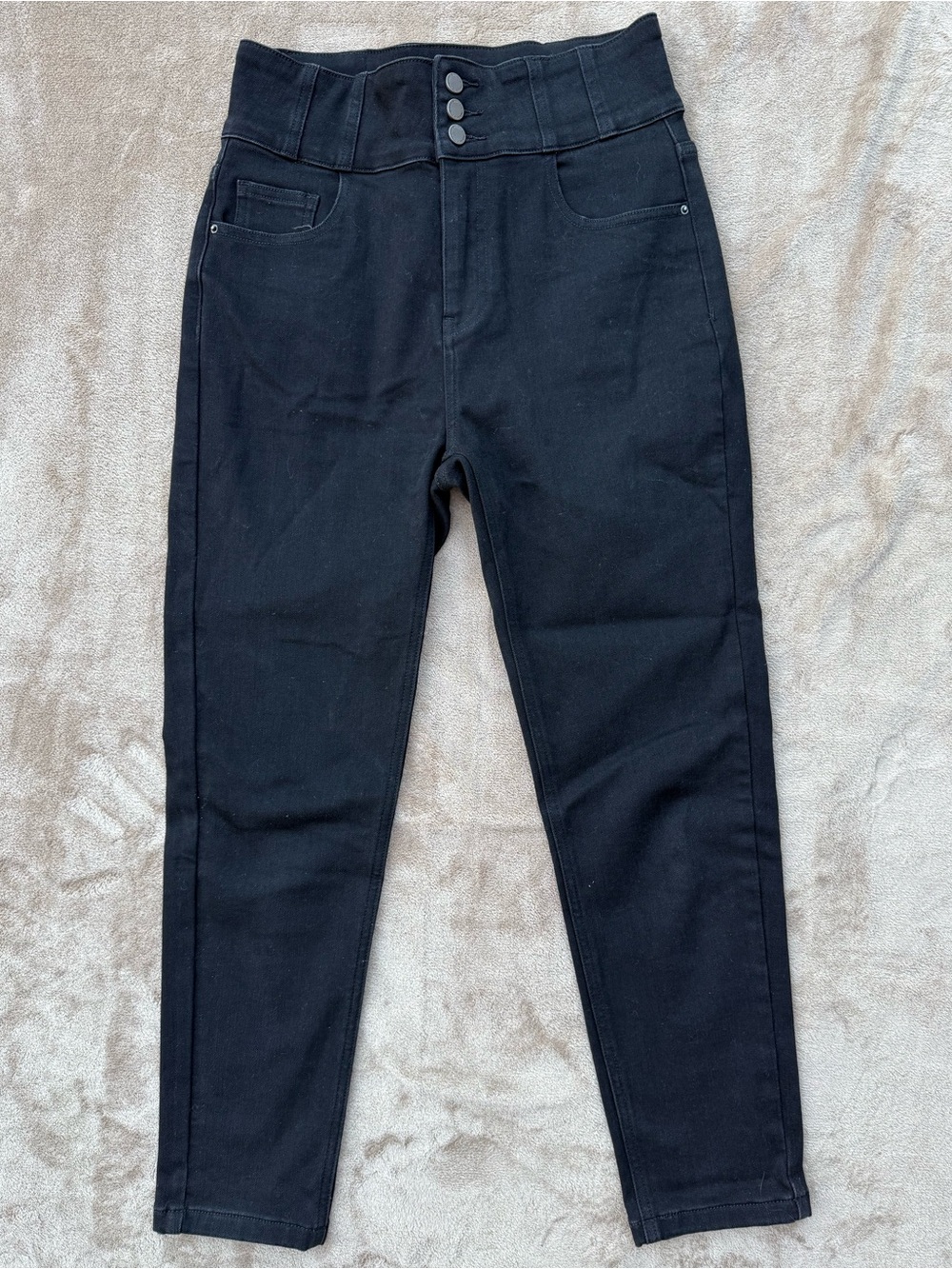 Simple Retro anaya high waisted skinny fleece jeans